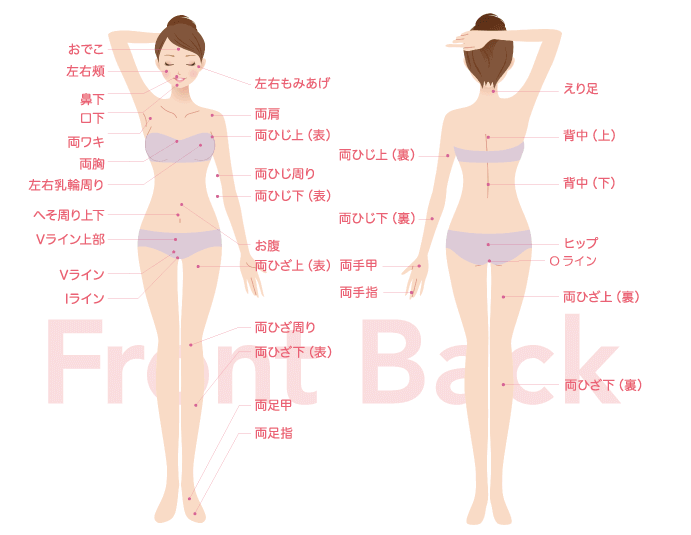 シースリー吉祥寺店は全身53ヶ所脱毛